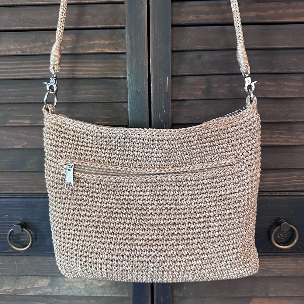 The Sak Tan Woven Crossbody Bag